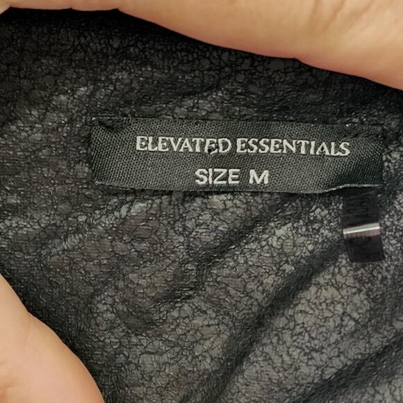 ELEVATED ESSENTIALS vintage style faux leather coat jacket size medium - Picture 13 of 13